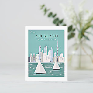 Auckland, New Zealand travel poster Postcard