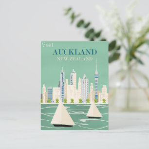 Auckland, New Zealand travel poster Postcard