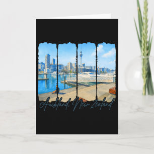 Auckland New Zealand Traveling Brushstroke Aucklan Card