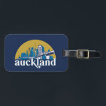 Auckland New Zealand Vintage City Skyline Luggage Tag<br><div class="desc">Vintage and retro city design with beautiful skyline, tourist attraction and cityscape art. Cool skyscraper and building silhouette illustration merchandise for tourist and traveller. Perfect as souvenir to bring back home when travelling. Save the memory of your travel and vacation with family and friends. Background colour can be customised to...</div>