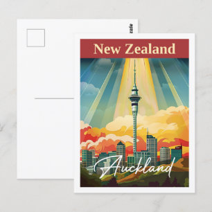 Auckland New Zealand Vintage Famous Travel Place Postcard