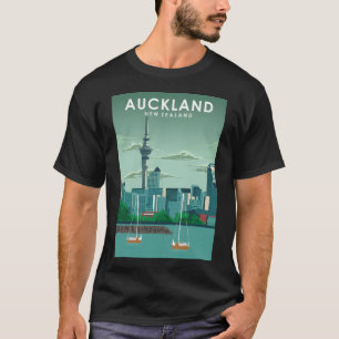 Auckland New Zealand Vintage Minimal Retro Travel  T-Shirt