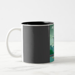 Auckland New Zealand Vintage Minimal Retro Travel Two-Tone Coffee Mug