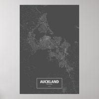 Auckland, New Zealand (white on black)
