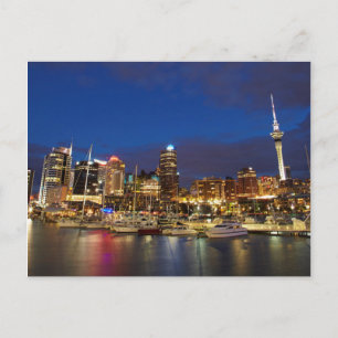 Auckland Night Skyline Postcard
