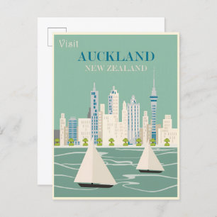 Auckland vintage poster invitation postcard
