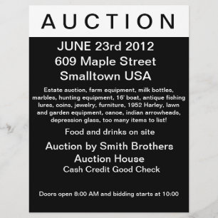 Auction flyer