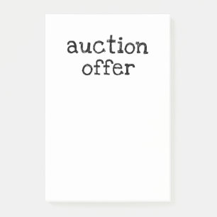 Auction Offer Post-it Notes