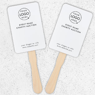 Auction Paddle Charity Event Bid Modern Logo Hand Fan