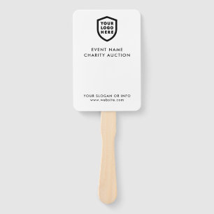 Auction Paddle Charity Event Bid Modern Logo Hand Fan