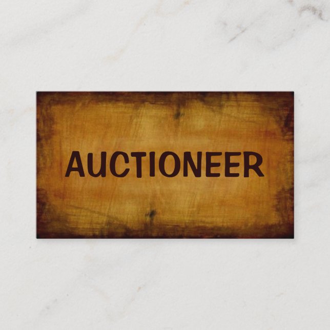 Auctioneer Antique Business Card (Front)