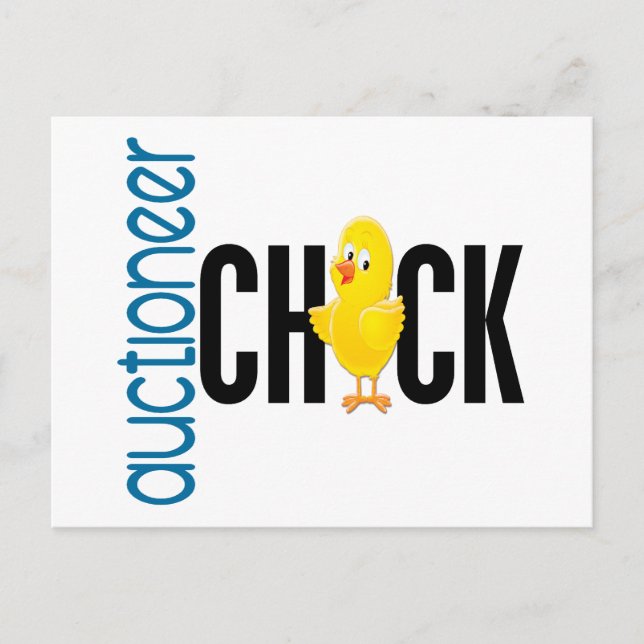 Auctioneer Chick Postcard (Front)