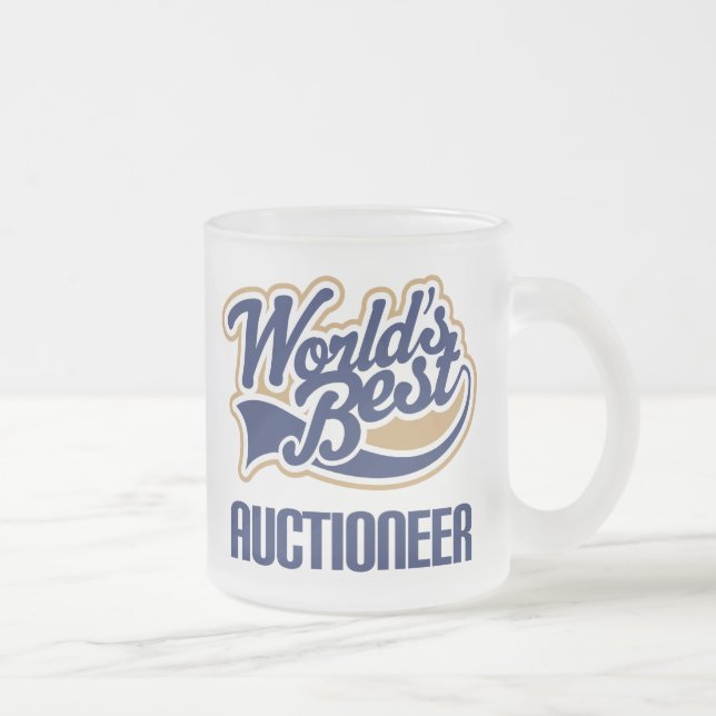 Auctioneer Gift Frosted Glass Coffee Mug (Right)