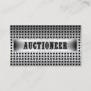 Auctioneer Metal Look Business Card