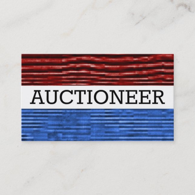 Auctioneer Patriotic Business Card (Front)
