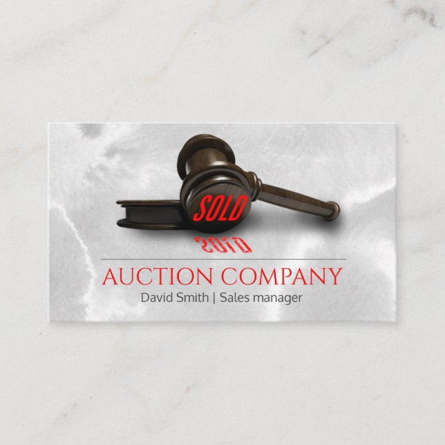 Auctioneer Services Business Card (Front)