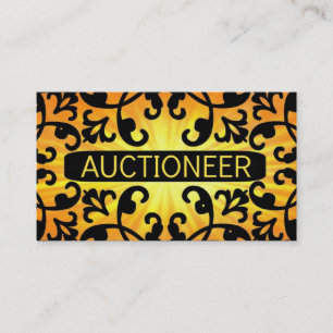 Auctioneer Sunshine Damask Business Card