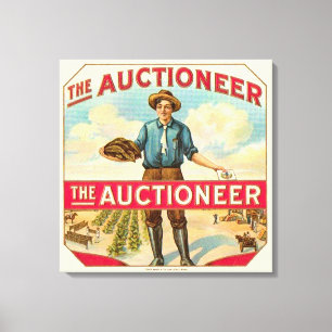 Auctioneer Vintage Cigar Label Auction Canvas Print
