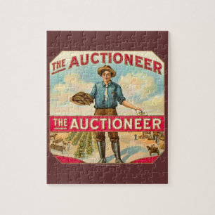 Auctioneer Vintage Cigar Label Auction Jigsaw Puzzle