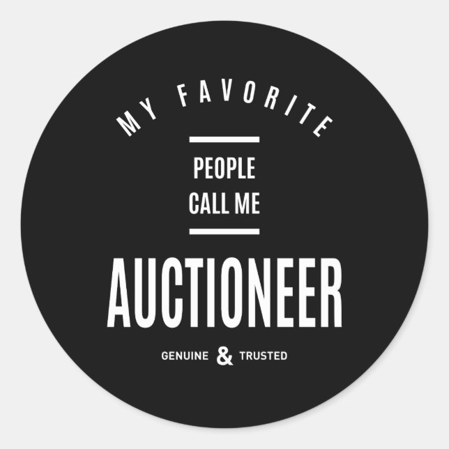 Auctioneer Work Job Title Gift Classic Round Sticker (Front)