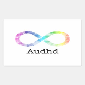 Audhd (adhd and autistic) neurodiversity rectangular sticker