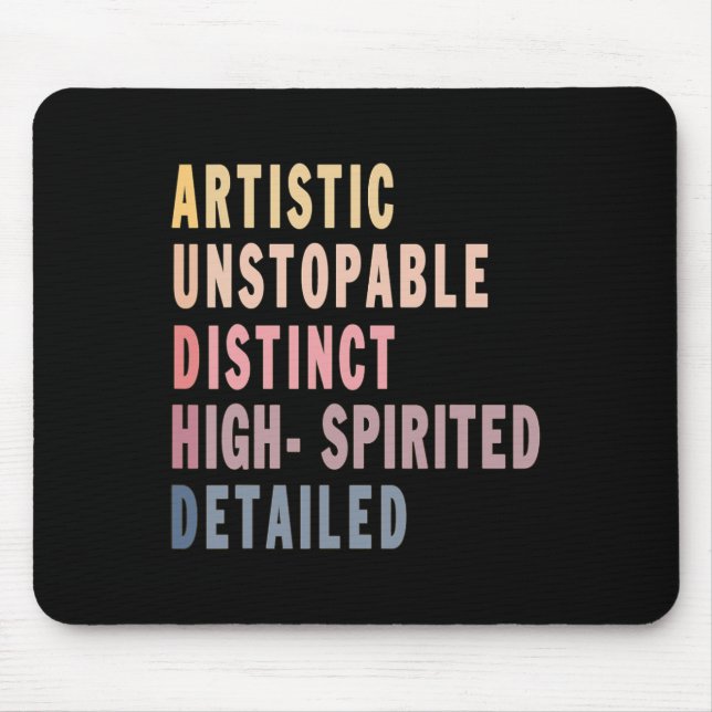 Audhd Autism Adhd Autistic Spectrum Neurodiversity Mouse Mat (Front)