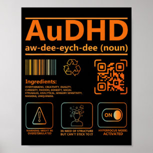 AuDHD Definition Neurodiversity Awareness Graphic Poster