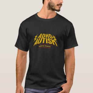 Audhd Power Autism ADHD Awareness Lightning Bolts T-Shirt