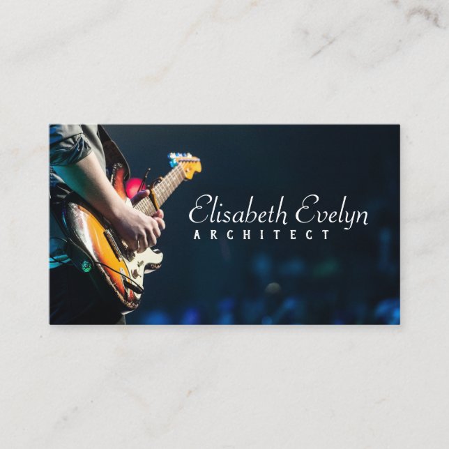 audience concert guitar guitarist business card (Front)