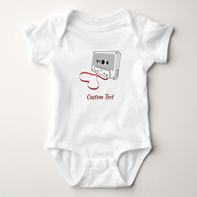 Audio cassette baby bodysuit (Front)