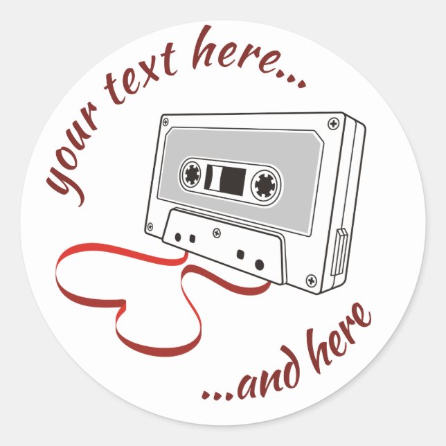 Audio cassette classic round sticker (Front)