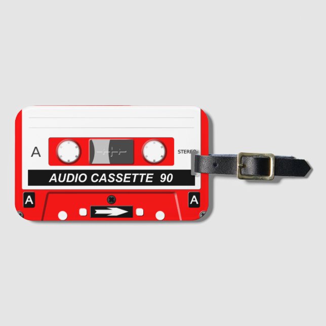 Audio cassette luggage tag (Front Horizontal)