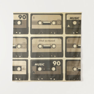 Audio Cassette, Retro Poster Hip-Hop. Tapestry