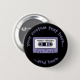 Audio Cassette Tape 6 Cm Round Badge