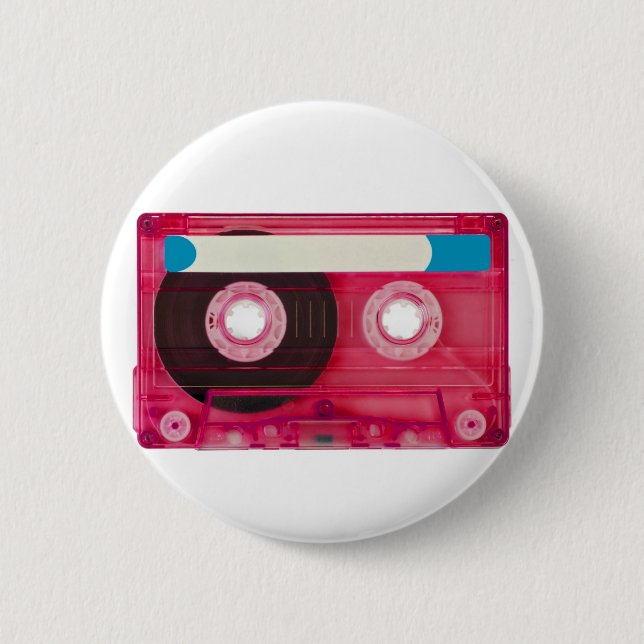 audio compact cassette 6 cm round badge (Front)