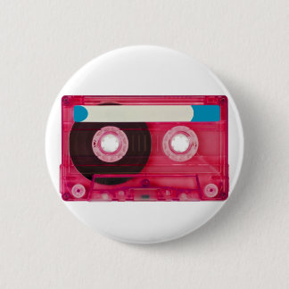 audio compact cassette 6 cm round badge