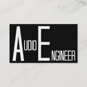Audio Engineer Black Simple Business Card