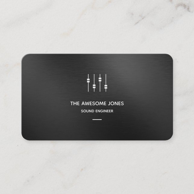 Audio Engineer  Business Card (Front)