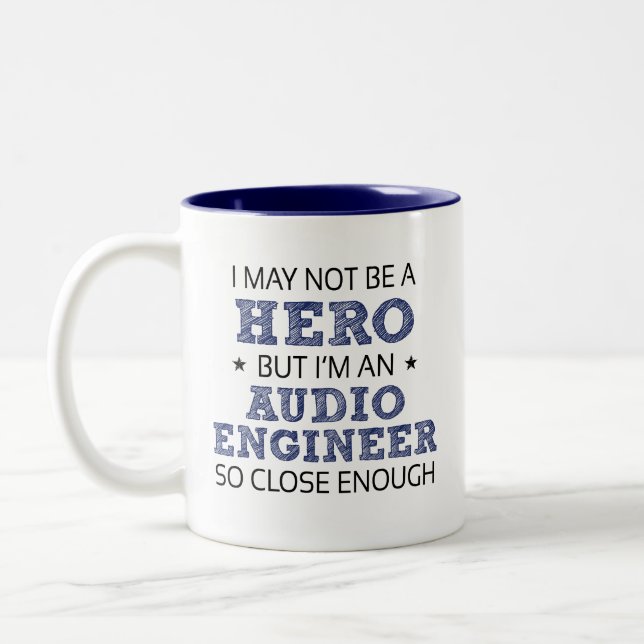 Audio Engineer Novelty Two-Tone Coffee Mug (Left)