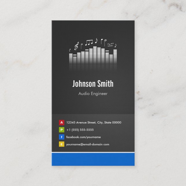 Audio Engineer - Premium Creative Innovative Business Card (Front)