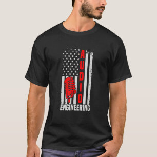 Audio Engineer Recording Studio Vintage Usa Flag T-Shirt