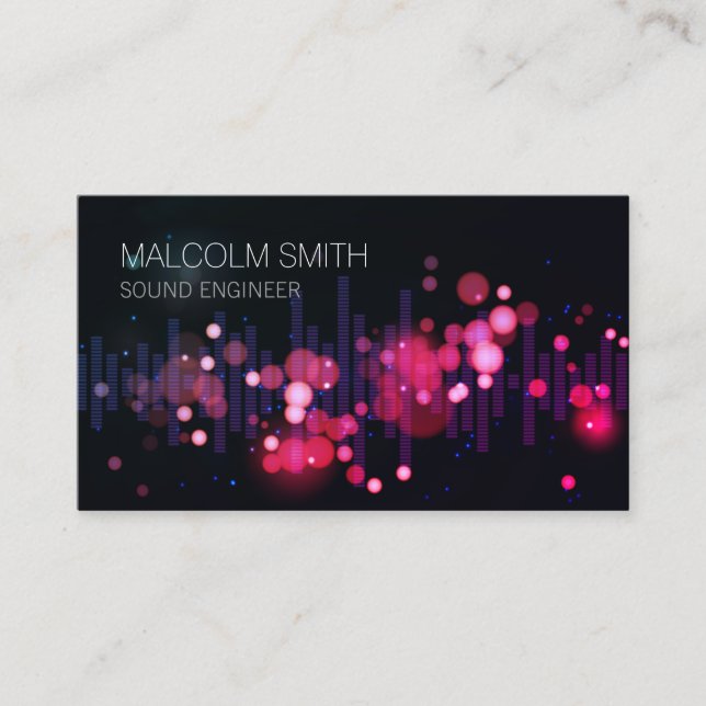 Audio Engineer Sound Wave Equalizer Business Card (Front)