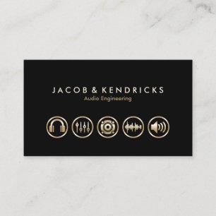Audio Engineering Services Gold Icons BusinessCard Business Card