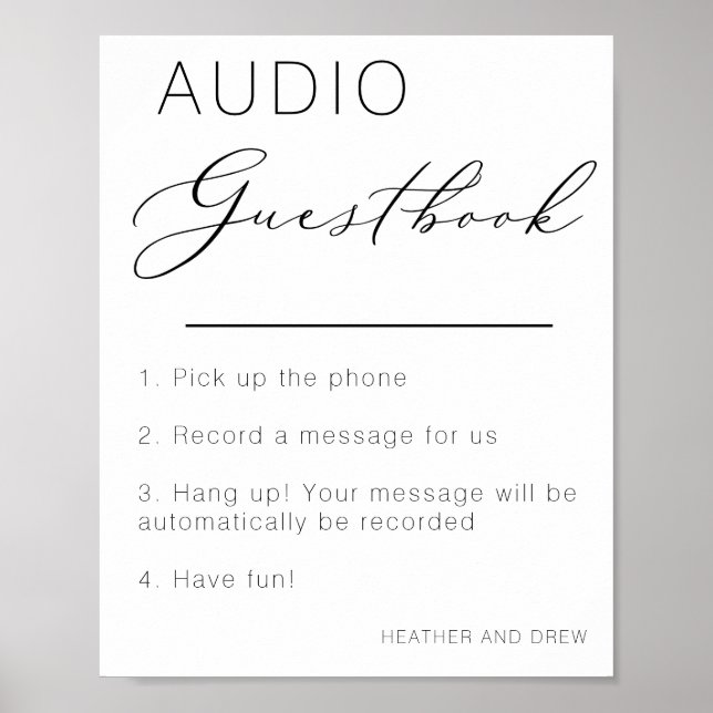 Audio Fun Unique Guestbook Sign Leave a Message (Front)