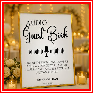Audio Guest Book Elegant Wedding Sign
