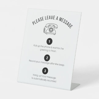 Audio Guest Book Retro Vintage Phone Instructions Pedestal Sign