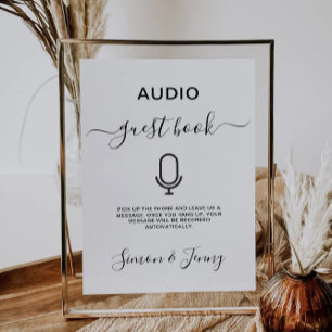 Audio Guest Book Wedding Sign Template, Invitation
