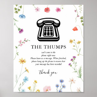 Audio Guest Book Wildflower Wedding Sign