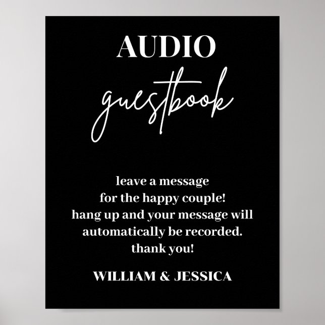 Audio Guestbook | Phone Message Guest Book Sign (Front)