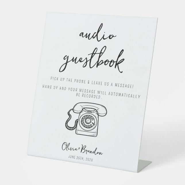 Audio Guestbook Sign vintage phone (Front)